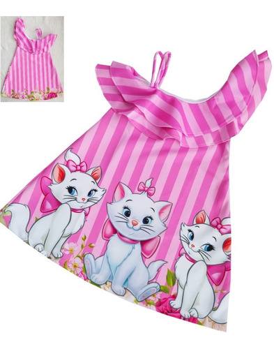 Imagen 1 de 5 de Vestido Con Bolero Gata Marie Aristogatos - Ig
