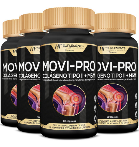 4x MOVI PRO HF suplementos premium 60 caps + colágeno tipo 2 + MSM