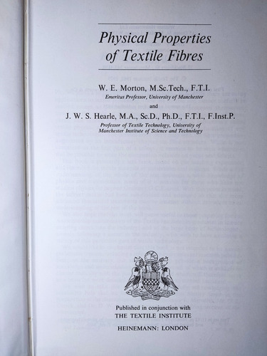 Libro Physical Properties Of Textile Fibres 176f3