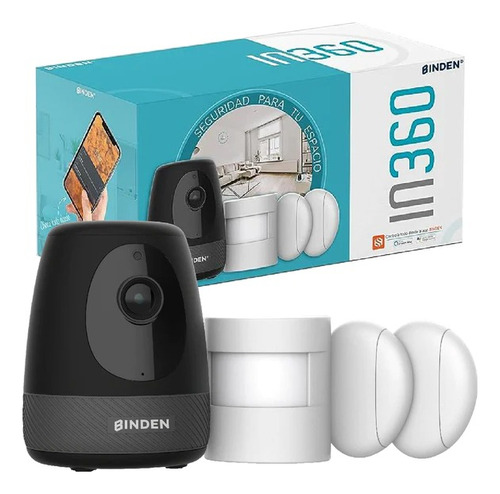 Sistema Seguridad Binden In360 Camara Sensor Movi Aper Alexa Color Negro