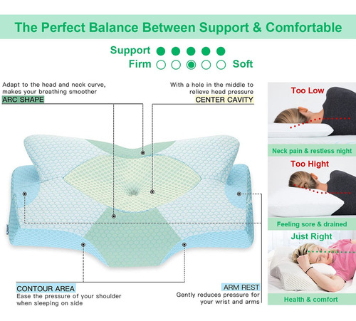Almohada Cervical De Espuma Viscoelástica, Almohada De