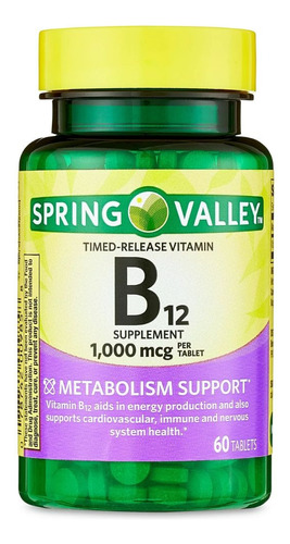 Vitamina B12 Spring Valley 1.000 Mcg 60 Tablets