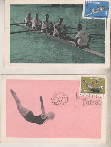 2 Tarjetas Postales 3 Juegos Deportivos Panamericanos * 1959