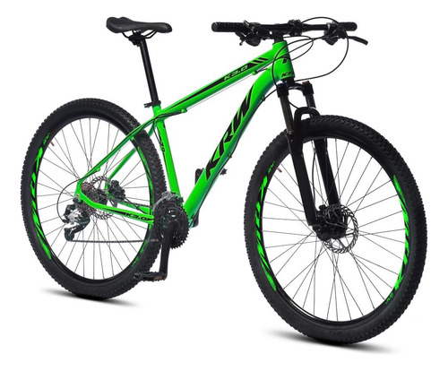 Bicicleta Aro 29 Krw Alum 27v Shimano Acera Hidrál Trava S31 Cor Verde/preto