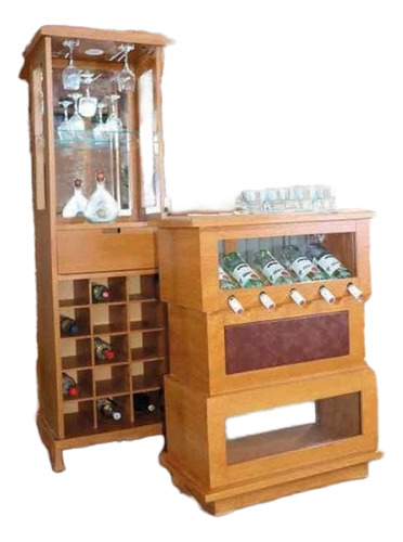 Cantina De Madera Chala Elegante Moderna |2 Piezas