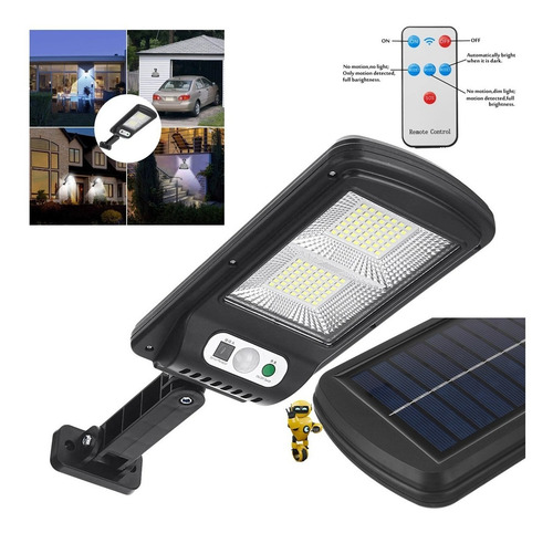 Imagem 2 de 9 de 4 X Mini Solar Luminária Poste Rua Led 40w C/sensor Luz Frio