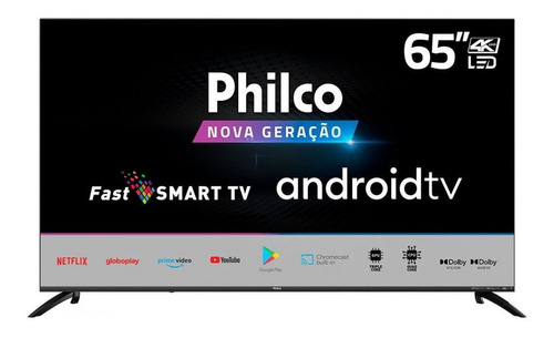 Imagem 1 de 5 de Smart Tv 4k Led 65 Philco Fast Ptv65g70agcbl Uhd Wifi