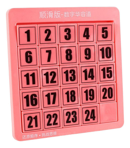 . Rompecabezas De Diapositivas De Números Rosa 24 Cubos
