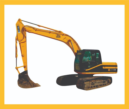 Adesivos Escavadeira Compatível Com Jcb Js 160 Lc + Etiqueta Cor ADESIVO EMBLEMA GRÁFICO JS 160LC