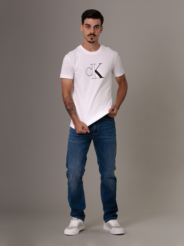 Polera Outline Monologo Blanco Calvin Klein