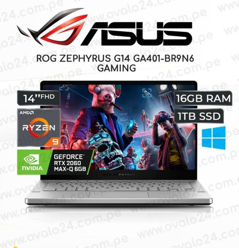 Laptop Asus Rog Zephyrus G14 Ga401-br9n6 Gaming Amd Ryzen 9
