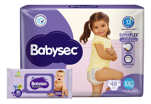 Babysec Premium Jumbo Pack+toallitas Xxg [48 Uni