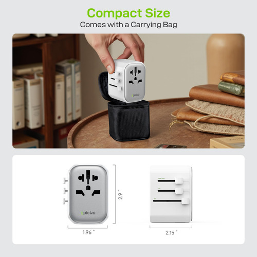 Adaptador De Enchufe De Viaje Epicka Pulse De 45 W Con Carga