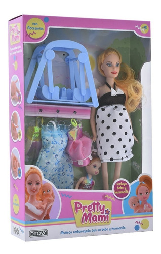 Pretty Mami Doll Con Accesorios Mod Grande Ditoys
