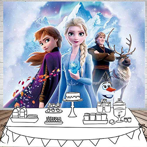 Fondo Frozen Para Cumpleaño Baby Shower Niña Elsa Anna