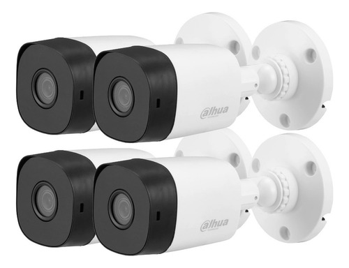 Cámara Dahua Hdcvi Bala 2mp 1080p 3.6mm Ir20 Ip67 Pack 4