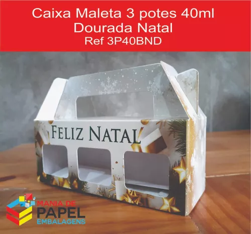 Caixa 25x16x04 Kraft Lembrancinha Natal Ano Novo Mod 03