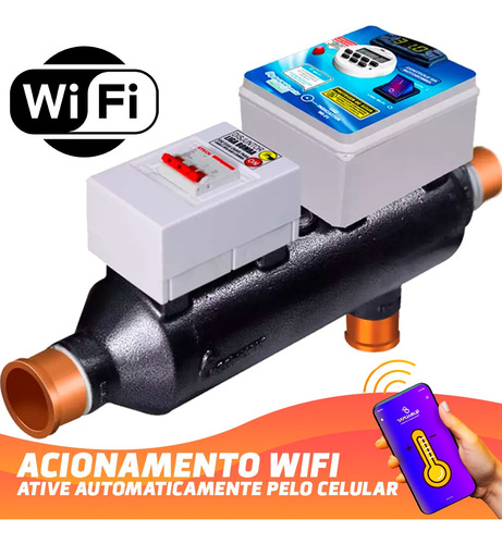 Aquecedor Automático Para Piscinas 100m³ C Comando Wifi