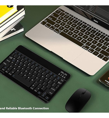 Kits Teclado E Mouse+ Sem Fio E Bluetooth E Tablet- Preta- A