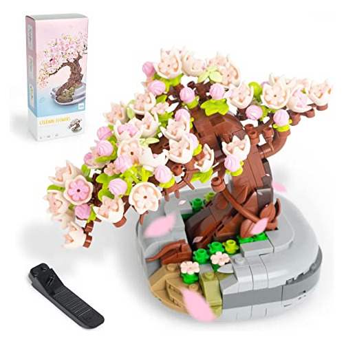 Modelo De Árbol De Sakura De Mini Ladrillos, Juguete D...