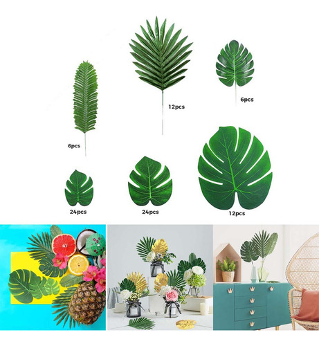 Plantas Tropicales Frondas De Palma Sintética Para La 84pcs