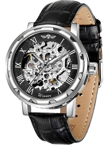 Reloj Para Hombre, Esqueleto Mecanico Steampunk Automatic...