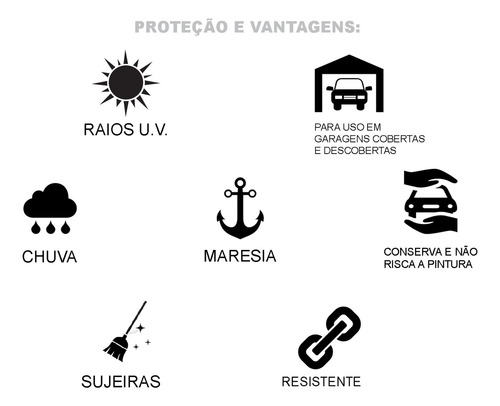 Capa Cobrir Picape Suv 100% Forrada Anti Uv Linha Premium Couricarbon Titanium Tamanho Xgg Impermeável Sol Chuva Marca Hws