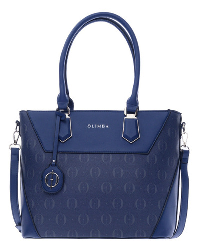 Bolsa Tote De Mujer Grande Compartimientos Amplios 88519 Azul Marino Lisa Oro