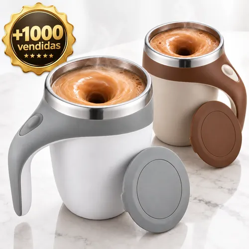 Caneca Elétrica Misturador Bebidas Automática Mixer 380ml ​Branco