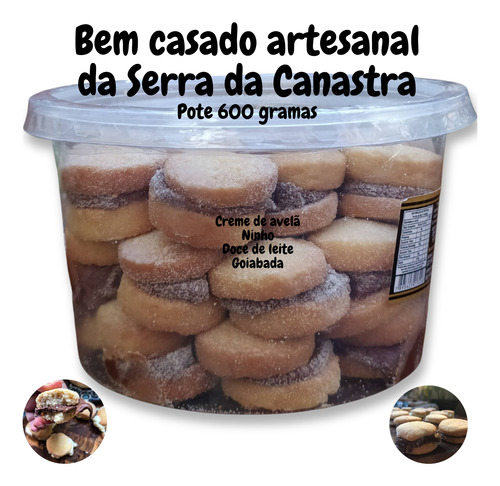 Bem Casado Bolacha Amanteigada Canastra Pote 600 Gramas Top