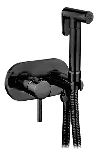 Bidet Manual Negro Ducha Mezcla Agua Fria Caliente Embutido Acabado Mate