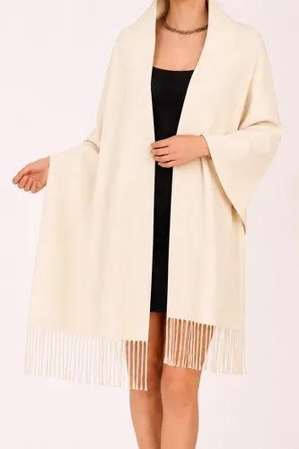 Cachecol Lenço Echarpe Xale Pashmina Versátil Várias Cores Off White Único