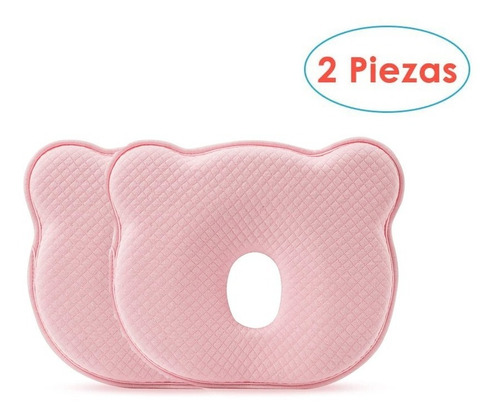 Almohada Rosa Para Cabeza De Bebé, 2 Piezas