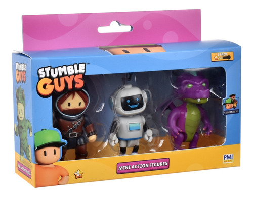 Pack 3 De 8 Cms Articuladas Stumble Guys - Stumblebot Mk2