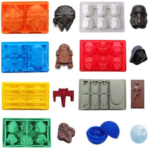 Juego De 8 Bandejas De Hielo De Silicona De Star Wars/moldes