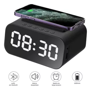 Reloj Despertador Digital Led Con Bocina Bluetooth Y Radio