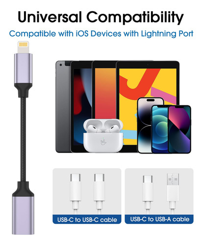Adaptador Usb C A Lightning Techmatte 27 W Pd De Carga Rápid