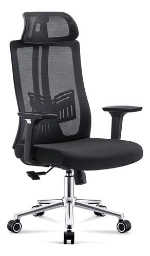 Silla Gerencial Deluxe Negra De Escritorio Con Reposacabezas