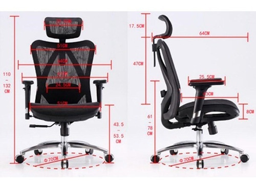 Imagen 5 de 8 de Silla Ergonómica Para Oficina Qatar Black _ Decorplas