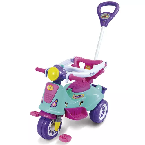 Triciclo Infantil Motoca Andador Empurrador Criança Maral