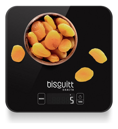 Balança De Cozinha Digital Biscuitt Exacta Até 15kg Glass Capacidade máxima 15 kg Cor Preto