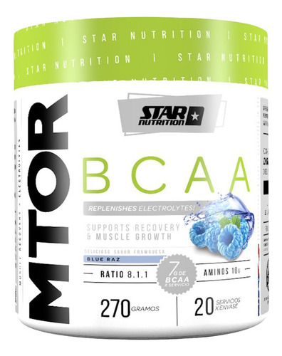 Mtor Bcaa 270g Formula Mejorada Star Nutrition Sabor Blue Raz