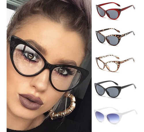 Lentes Ojo De Gato Gatubela Dama Sexy Anteojos Montura Marco