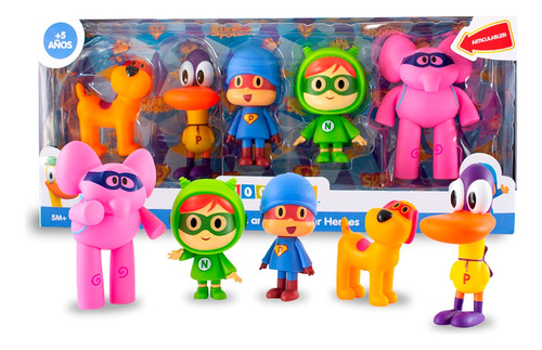 Set De Figuras Articulables Pocoyo Y Sus Amigos 5pcs