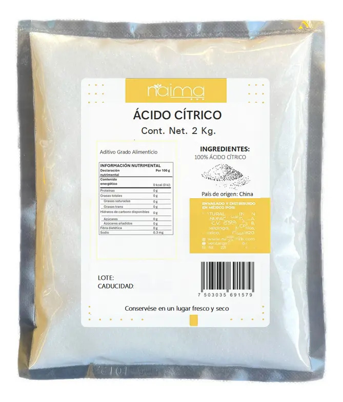 Acido Cítrico 2 Kilogramos Para Alimentos