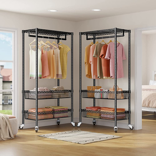 Vipek X2 Rolling Garment Rack Ajustable Wire Clothing Rack P