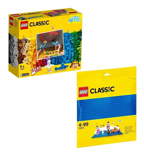 Kit Lego Classic Peças E Luzes + Placa Base