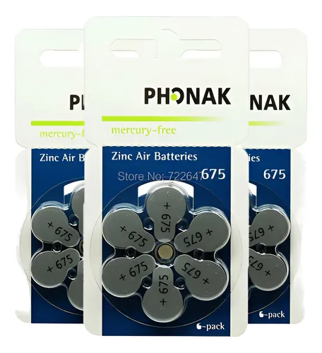 60 SIGNIA 675 PR44 Batterie Protesi Udito Pile Per Apparecchi Acustici - Foto 5