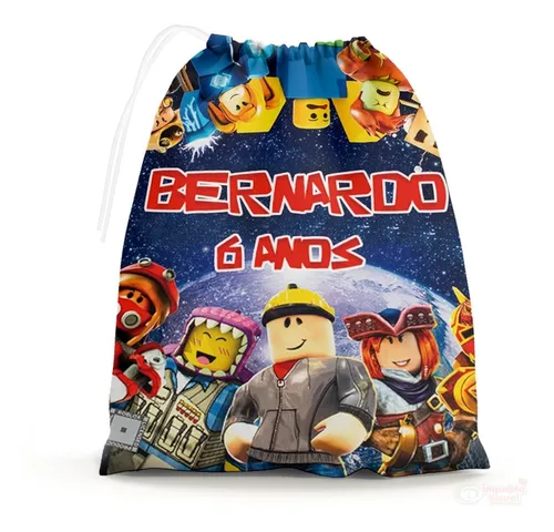 Sacola Personalizada Roblox Menina - Adicionamos Nome e Idade