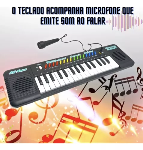 Kit Musical Infantil Mini Bateria+piano Teclado 32 Teclas Nf